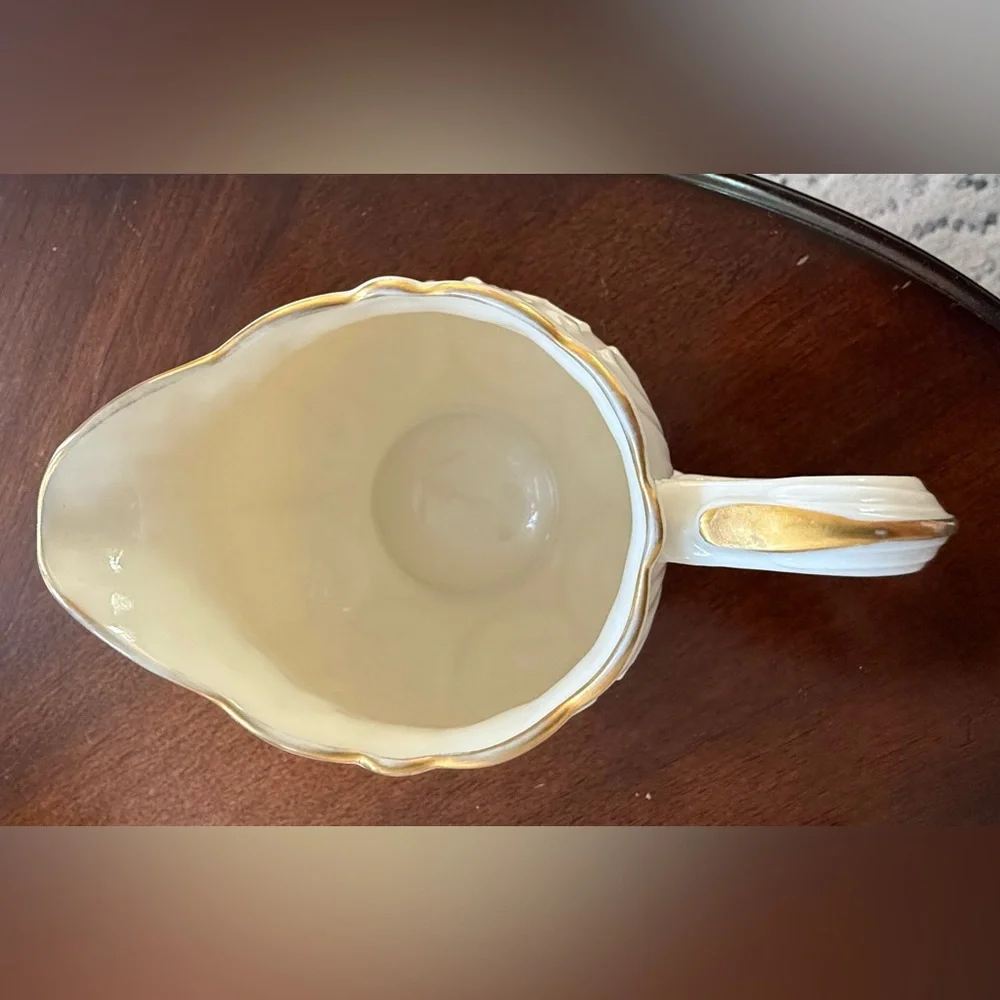 Vintage Lenox Cream and Gold Embossed Porcelain Creamer